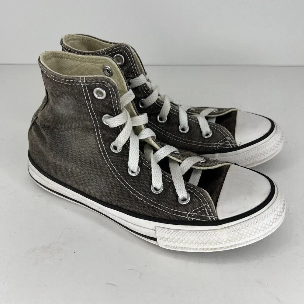 Converse All Star Retro High-Top Sneakers Youth Size 1 Gray White Basketball